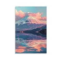 Amazon.co.jp: 絵画 水に映る富士山 アートパネル ポスター