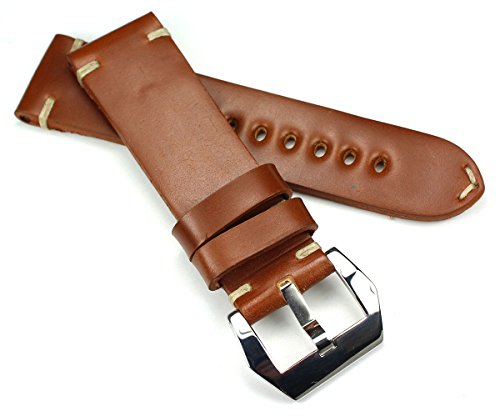 Bracelet Shell Cordovan 24mm Rios1931 cognac en cuir rétro style militaire aviateur haut de gamme