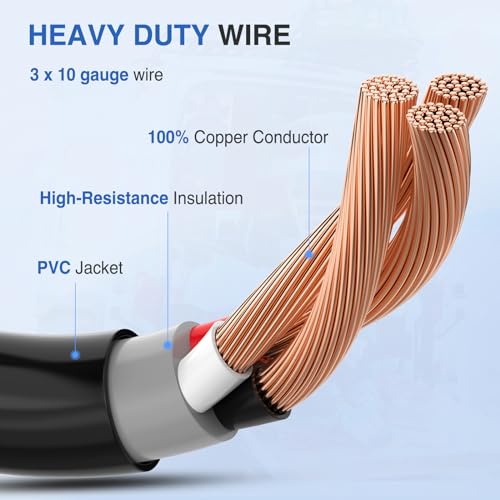 Image of Nilight RV Locking Adapter Cord 30Amp to 50Amp Pure Copper Heavy Duty Dog Bone Plug 10 Gauge Wire TT-30P SS2-50R 30M /50F Weatherproof for RVs Camper Caravan Van Trailer