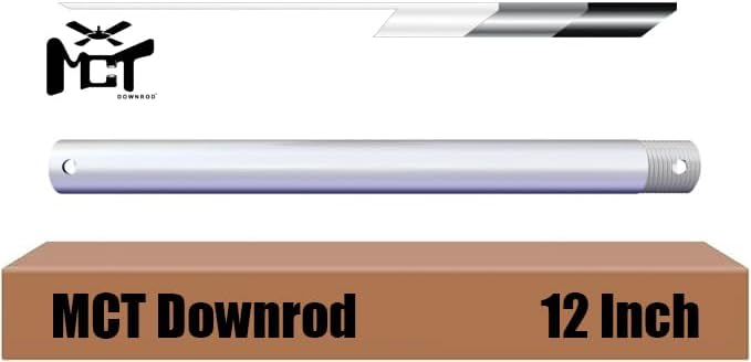 3/4x12` CEILING FAN DOWNROD MATTE WHITE 9 pcs storage only