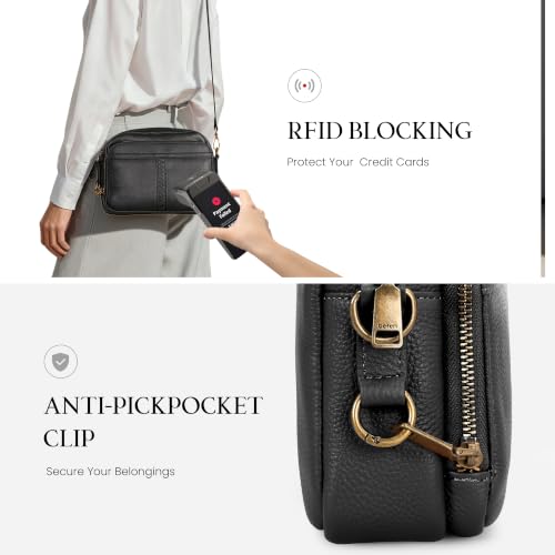 Image of befen Genuine Leather Crossbody Bag for Women Anti Theft Purse and Hangbags with Built in RFID Wallet