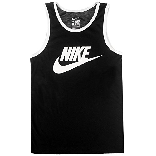 Nike Men's Ace Logo Tank Top, Black/White/White, Large