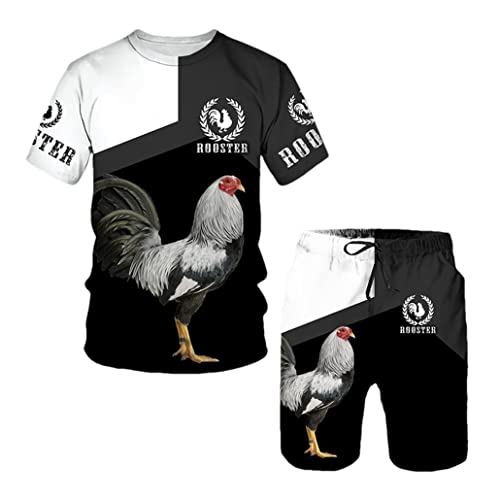Ensemble de survêtement homme avec short t-shirt chasse imprimé 3D bleu