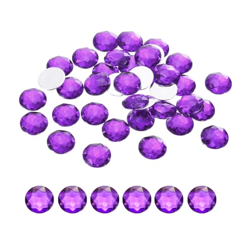 Image of MECCANIXITY Flat Back Round Acrylic Rhinestones,16mm Purple Flatback Crystal Rhinestones for Crafts Clothes Shoes DIY Decoration Gifts 50Pcs
