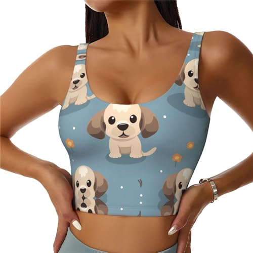 Chaleco de yoga para mujer HYTTER, comodidad casual y deportiva con lindos cachorros