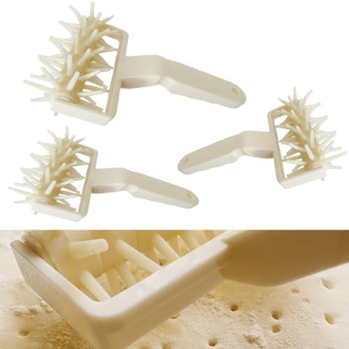 Pizza Dough Docker Roller Plastic Pizza Pin Puncher Dough Hole Maker for Homemade Baking Pizza Cake Crackers Pie Hole Maker, Prevent Dough from Blistering - 3 Piece Set