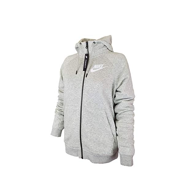 Nike Sportswear Womens Standard Fit FZ Cool Grey Heather/Sail CI1179-050 (X-Small)