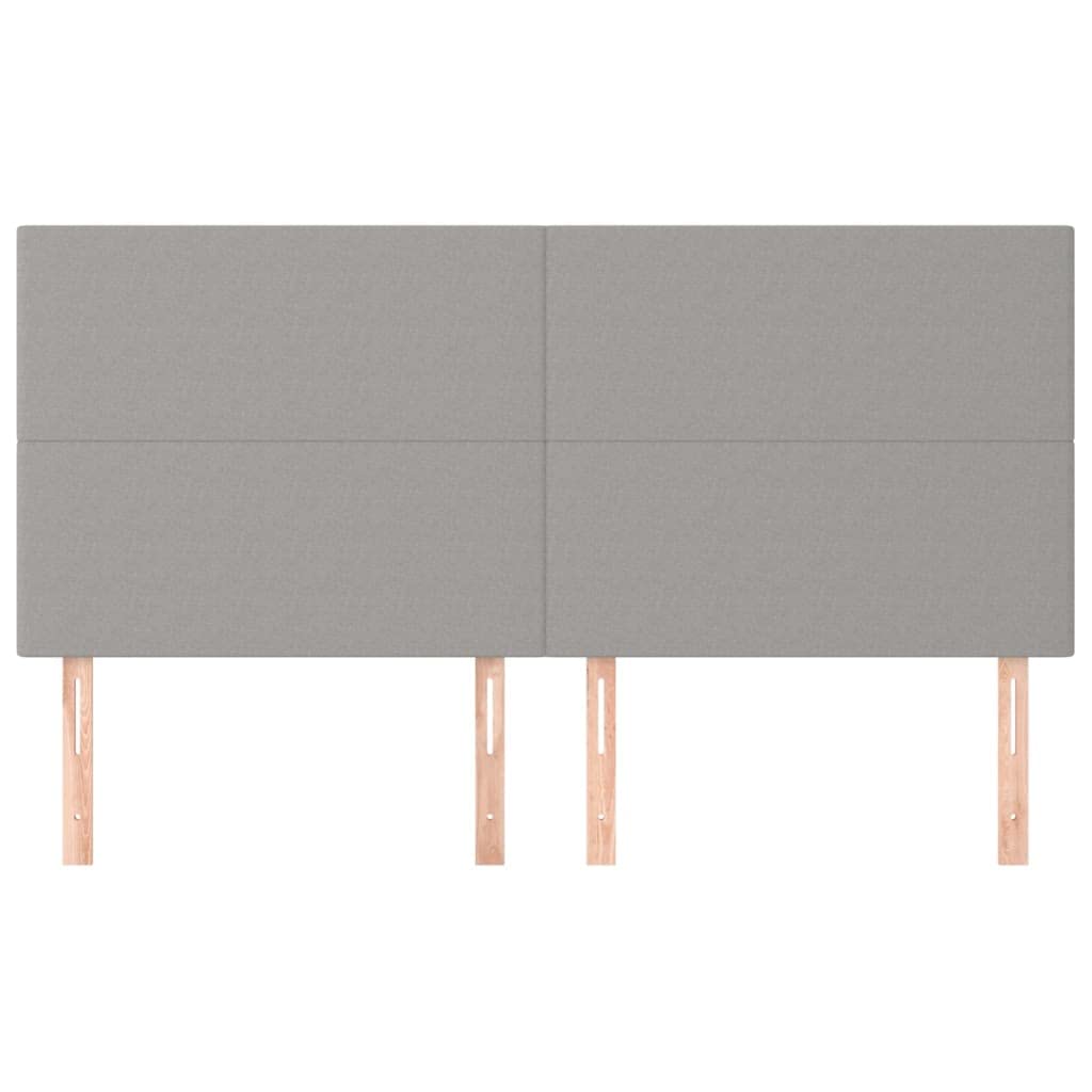 Testiera in tessuto grigio chiaro 160x5x118/128 cm, gambe in legno, altezza regolabile, materiale traspirante e resistente, perfetto per leggere e guardare la TV a letto.
