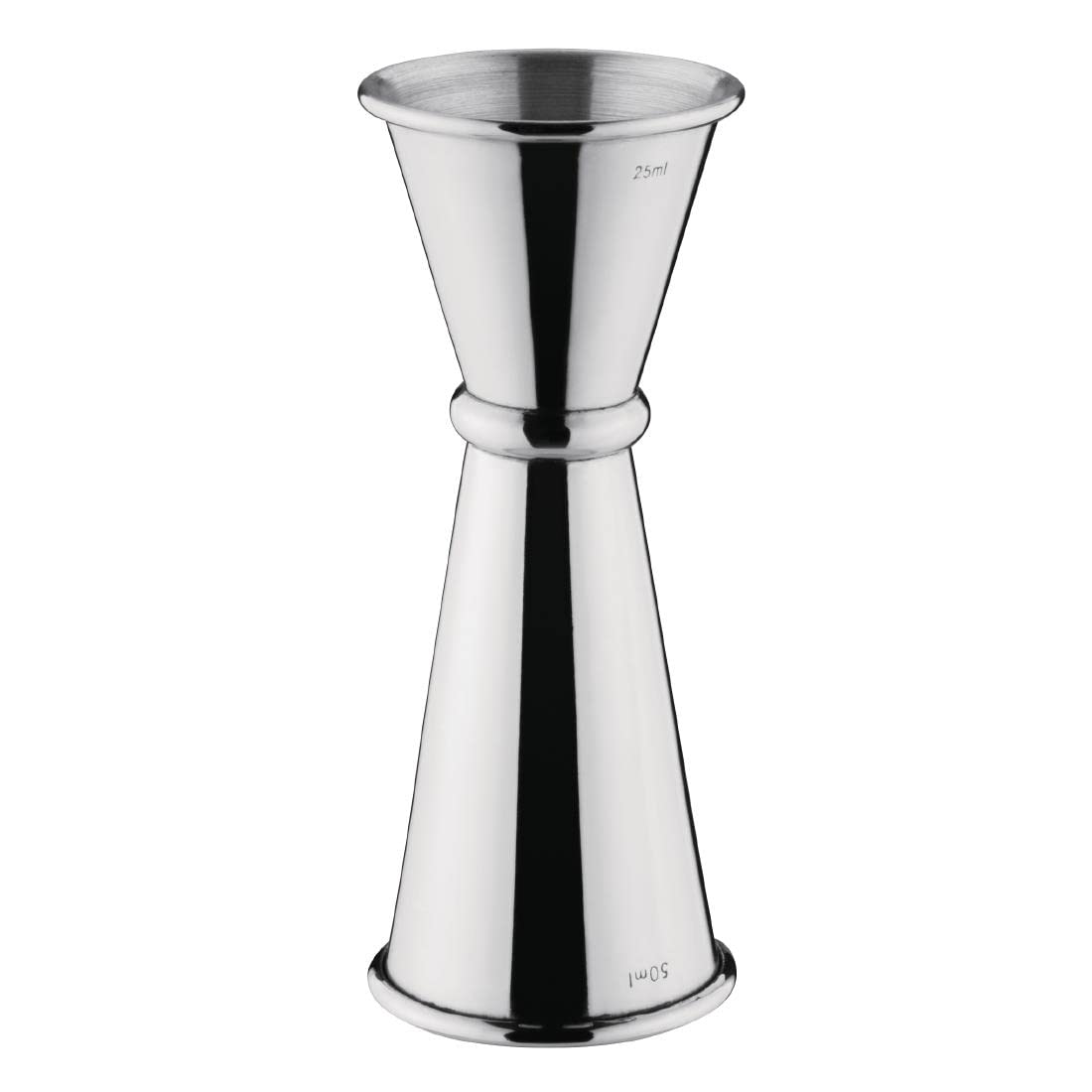 Olympia Stainless Steel Barware Banded Jigger Measure Clubs Wine Drinks 25 /50Ml