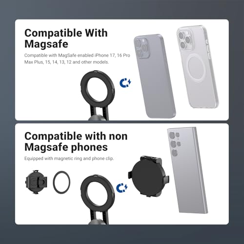 Trípode palo selfie magnético extensible con soporte MagSafe y remoto extraíble 3
