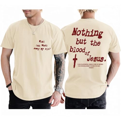 Christian Shirts for Men Religious Faith Bible Verse T Shirt Jesus God Inspirational T-Shirt Cross Graphic Tee Top