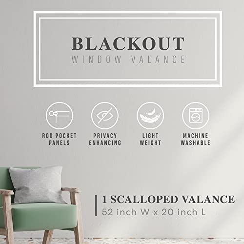 Regal Home Collections AKAR601.RHC.5220.GRY Karter Scalloped Valance With Crystal Beads - Beaded Valance thumb #1