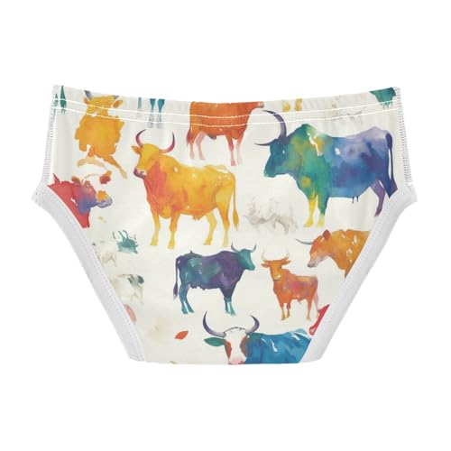 KLL Cows Seamless Hand Drawn Watercolor Little Boys Soft Underwear Briefs Breathable Children Panties2