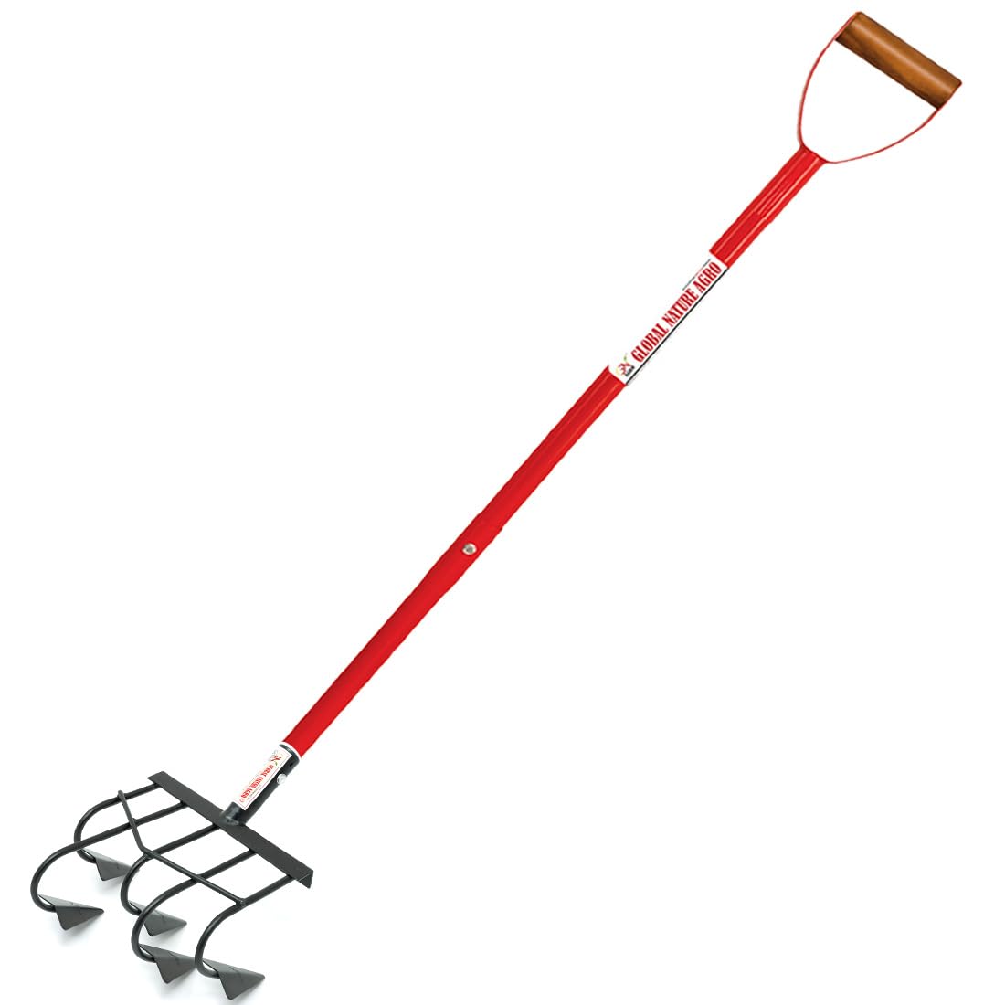 Heavy Duty 5 Tine Garden Cultivator Tool with 4.25 FT Handle | Steel Hand Weeder for Soil Loosening, Tilling & Farming | Rust Resistant Agricultural Tool