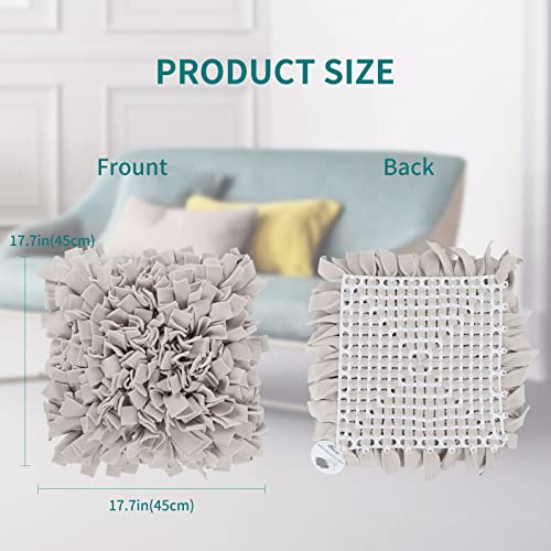 IEUUMLER Schnüffelteppich Hund Riechen Trainieren Schnüffeldecke Futtermatte Trainingsmatte für Haustier Hunde Katzen IE075 (45x45cm, Grey-2)