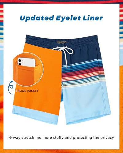 Image of SURF CUZ Mens Swim Trunks with Compression Liner Swim Shorts 7 inch Swimming Trunks Stretch 7 Inch Swim Suits Quick Dry