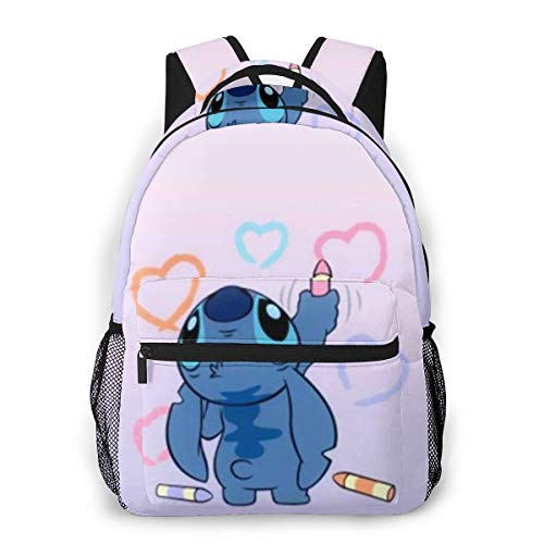 Preisvergleich Produktbild Stich Liebe Casual Rucksack Reißverschluss Schultasche Reise Daypack Männer Frauen Teenager Geschenk