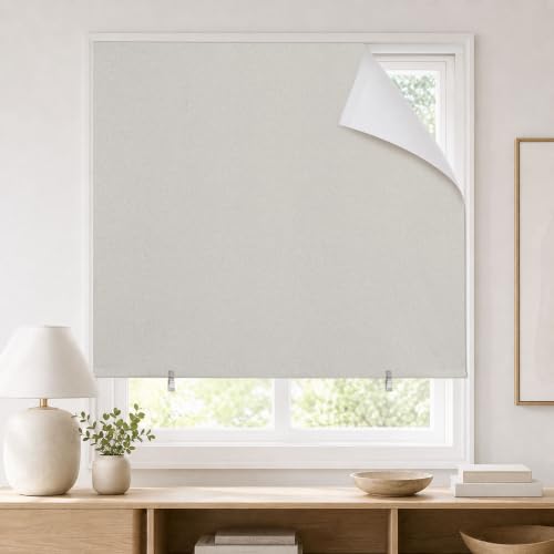 JILRON Adhesive Blackout Roller Shades