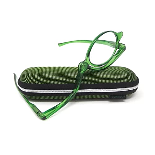 CONTOUR CRISTAL - Occhiali da trucco con lenti da vista di qualità ottica e custodia per matite (Verde, 1.5)