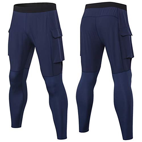 DECDEAL Calças esportivas masculinas Leggings de secagem rápida respirável Calças de ginástica Leggi