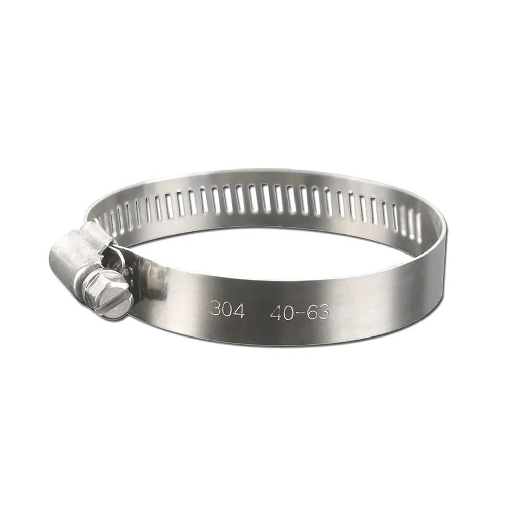 Ruxyoie One Color 10Pcs 8Mm-700Mm Stainless Steel Worm Drive Adjustable Hose Clips Fuel Line American Style Hoop Clamps(130-152Mm)