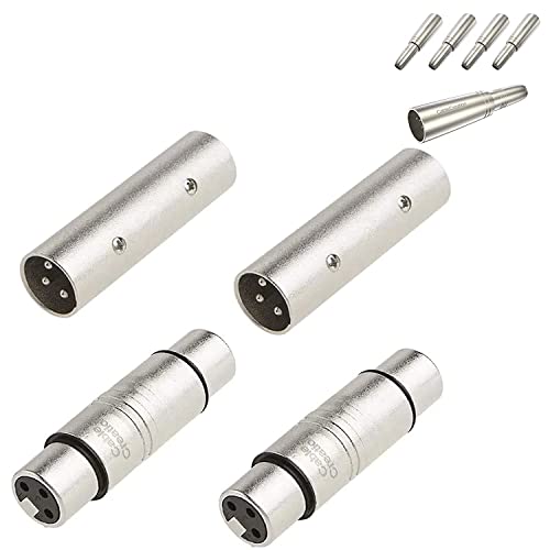 Cablecreation Bundle – 2 Items [2-Pair] Xlr Male To Male & Xlr Female To Female 3Pin Adapter Bundle With [5-Pack] Xlr 3 Pin Male To 1/4" 6.35Mm Female Jack Audio Adapter #TOP22