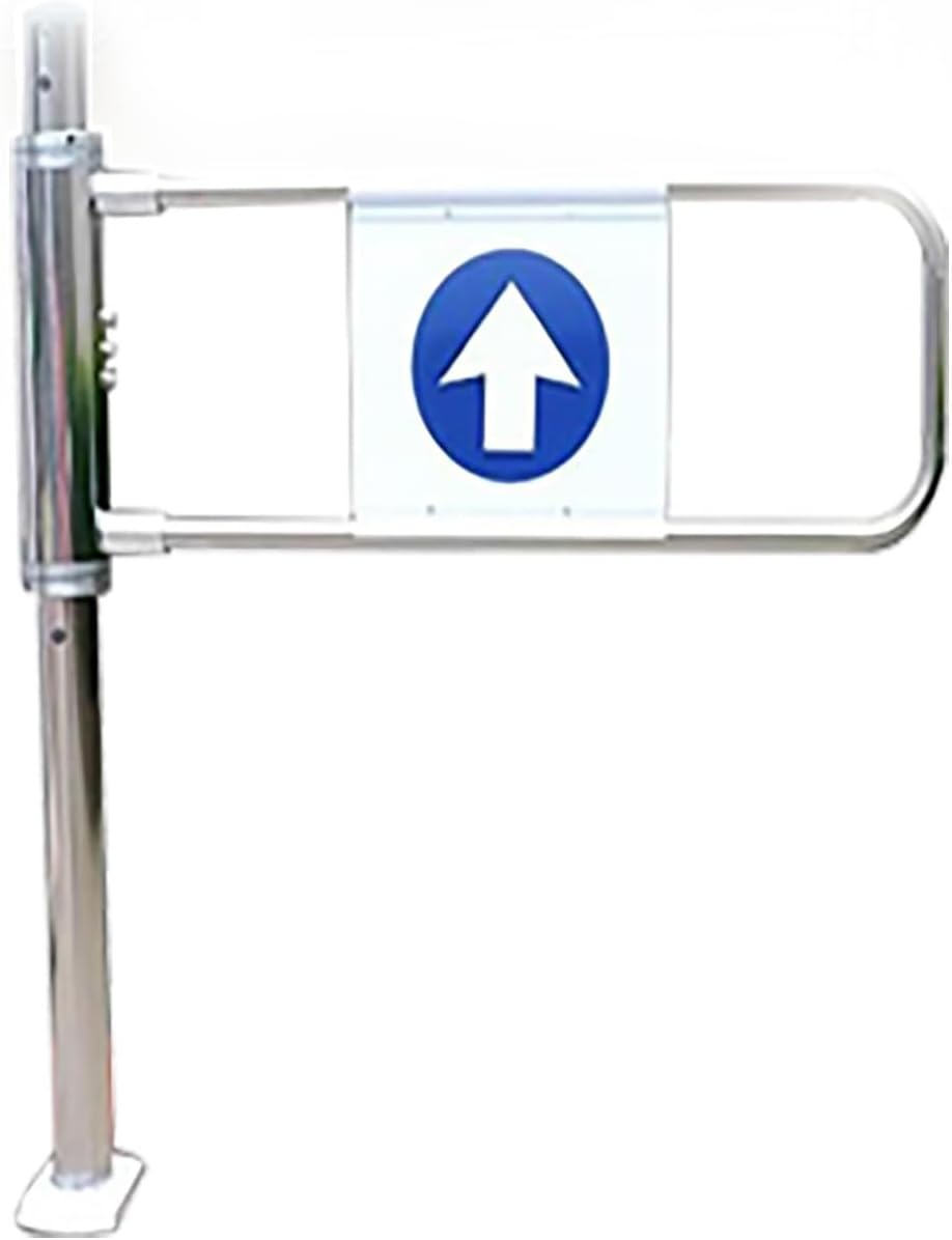Metal Swing Gate for Supermarket Entrance Security - Spring-Loaded Automatic Closing Safety Gate for Library, Store & Scenic Areas - 1-Way Safety Gate 80x100cm (Left Door)