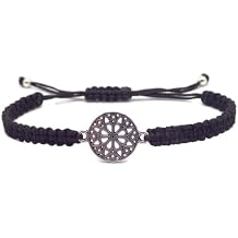 Handmade Mandala Bracelet - Exquisite Silver Plated Boho Bracelet - Perfect Gift for Women & Men - Yoga Inspired Adjustable Braided Bracelet - Festival Accessories - Spiritual Zen Style
