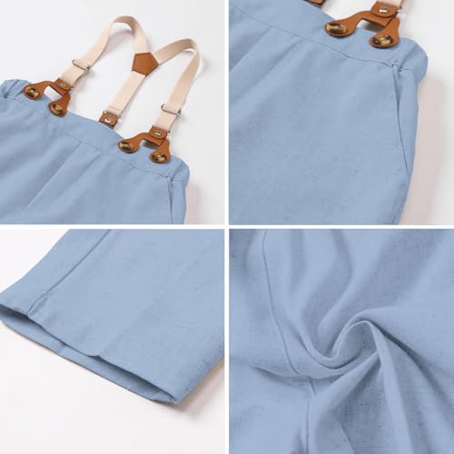 Image of SANGTREE Boys Suit Cotton Linen Formal Set Baby Boy Dress Clothes Gentleman Wedding Ring Bearer Outfits, 3 Months - 9 Years