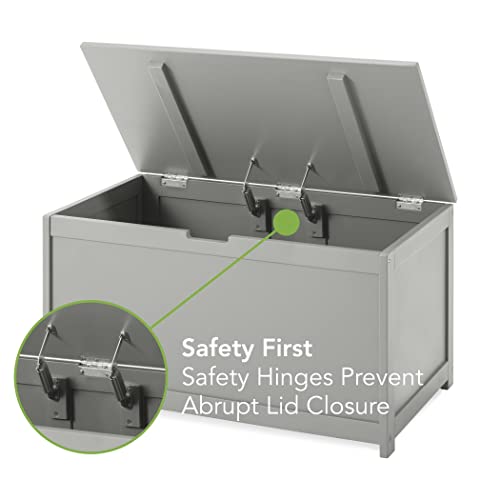 Child Craft Harmony Wooden Toy Chest 32" Kids Large Toy Box Storage Chest, 2 Safety Hinges (Cool Gray) #TOP2