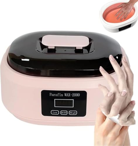 JoyeeLii 手足用 200Wパラフィンワックスヒーター パラフィンワックスバス 2段階温度調節 2L容量 家庭用 美容室用 (ピンク)