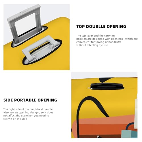 Cups Orange Coffee Pot Mid-Century Elastic Travel Luggage Covers Dustproof Scratch-Resistant Suitcase Protector Fit 22-24 Inch3