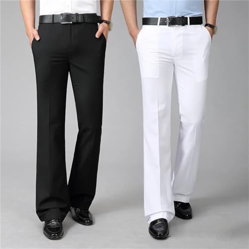 Men's Four Seasons Mid-Waist Micro-Flared Casual Pants Business Boot Cut Bell-Bottom Trousers3