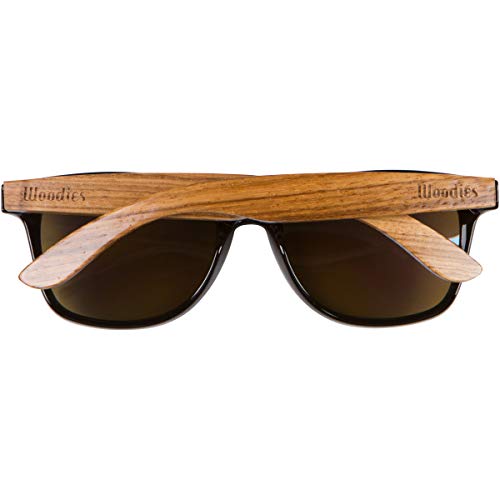 Woodies Zebra Wood Sunglasses with Ice Blue Mirrored Polarized Lens and Real Wooden Frame for Men and Women | 100% UVA/UVB Protection4