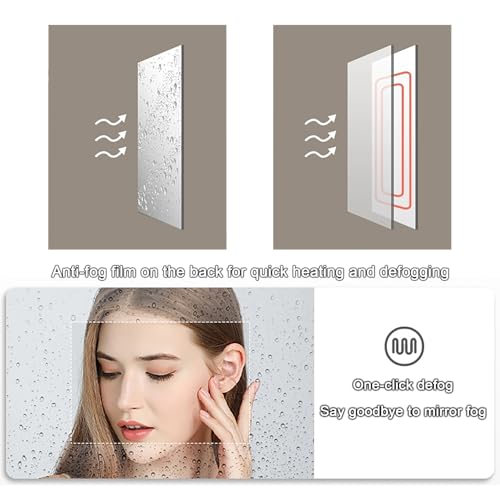 Miroir salle de bain LED 3 températures couleur tactile