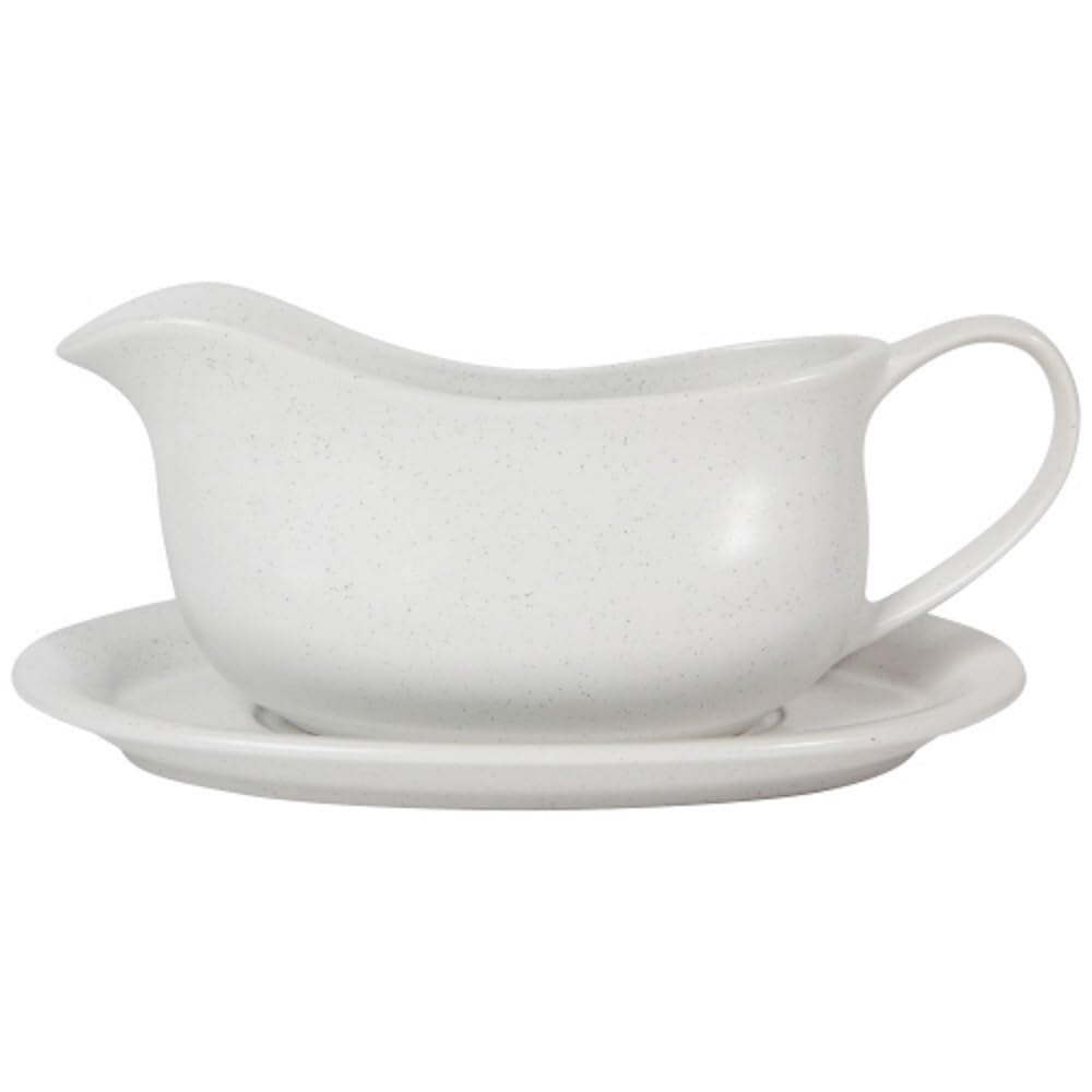 NOW DESIGNS White Gravy Boat with Saucer, 1 EA