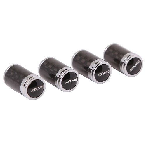 bleqi Carbon Fiber AMG Sports Style Car Tire wheel Valve stem caps Fit For Benz All Model 4-pcs set