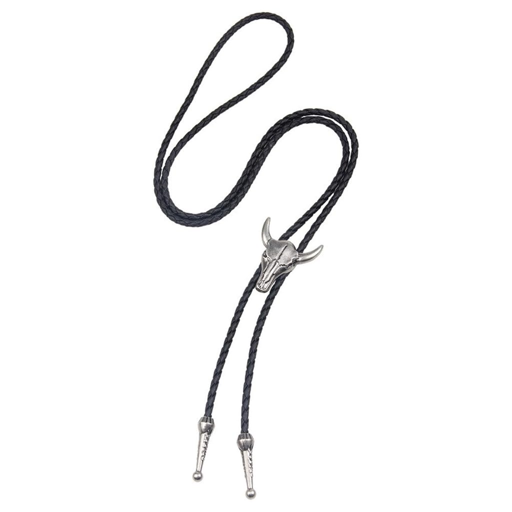 Cravatte da Cowboy, Fibbia Testa di Bue Rilievo da 2 Pezzi for Uomo, Donna, Sposo