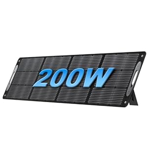 OUKITEL PV200 200W Tragbares Solarpanel,IP68 Wasserdicht,Faltbares Solarpanel Mit 21V Ausgang,Verstellbarer Ständer Für Solar Generator,Solarmodule Für Outdoor Camping,Wohnmobil und Notfälle