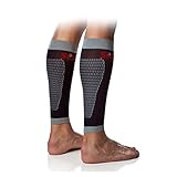 SLS3 Graduated Compression Calf Sleeves for Legs (Pair) - Prevents Shin Splints - Relieves Lower Leg Pain and Cramps (L (Calf 15-18