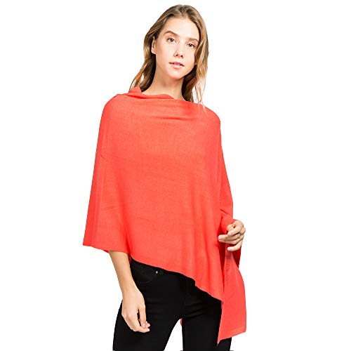 CCFW Women's Soft Knit Poncho Elegant Cape Shawl in Multi-Way Wrap Poncho Topper All Season