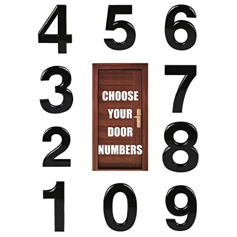 3'' Door Numbers Stick On Door Number Black House Numbers ABS Self Adhesive *CHOOSE YOUR NUMBERS* Black 3D House Numbers For Doors, Mail Boxes, Hotel Rooms Door Number Stickers Cover