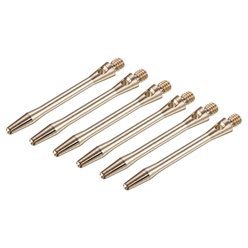 Image of PATIKIL 45mm Aluminum Dart Shafts, Medium 2BA Thread Dart Stems Dart Accessories Throwing Fitting for Steel Tip - 6 Pack (Brass Tone)