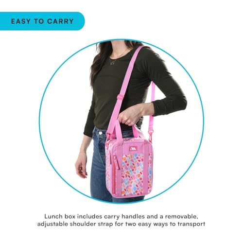 Image of Arctic Zone Urban Lunch Box Combo for Kids with Gel Ice Pack and Sandwich Container, Insulated Bag for Travel Lunch with Adjustable Strap, Tutti Frutti