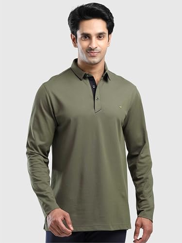 Image of STELLERS Men's Full Sleeve Polo T-Shirt | Premium Cotton | streatchable | Enzyme bio Washed | Feather Touch Feel | Sustainable