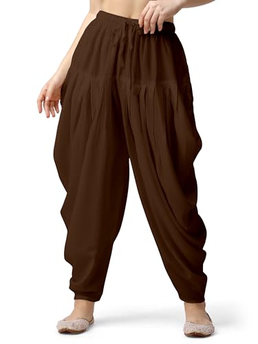 Image of Mehrang Loose Fit Rayon Dhoti Pant for Women Patiala Slawar Bottom Wear Harem Pants, Waist Free Size (26 Inch to 38 Inch)