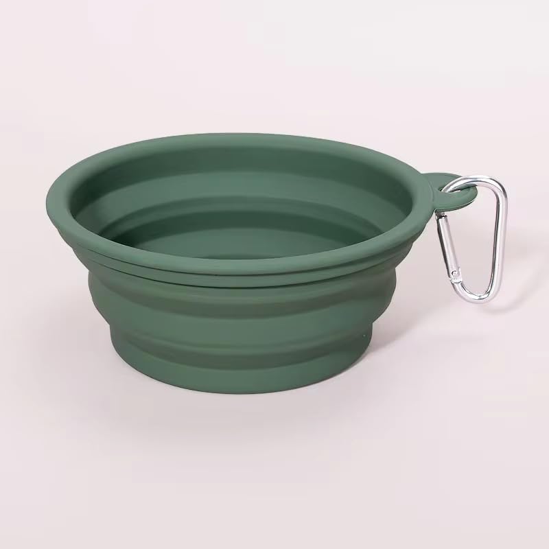 Image of FURCO Foldable Dog Cat Bowls, Non-Toxic & 100% Safe BPA Free, Food-Grade, Portable Bowl for Small to Medium Sized Dogs and Cats with Carabiner Clip for Traveling, Home use, 2 Pcs of 400 ml Bowl