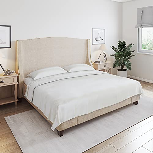 Mulberry Park 100% Pure Queen Silk Sheet Set 4 Pcs 19 Momme 6A Mulberry Silk Bed Sheets with 16" Deep Pocket - Breathable, Ultra-Soft, Oeko-TEX Certified, Seamless - Ivory