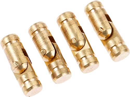 barrel hinges, Cabinet Butt Hinge,Folding Door Hinges,4Pcs Pure Gold Brass Copper Invisible Concealed Barrel Hinge for Wine Jewelry Box Hidden Barrel Hinge Finely Machined Mechanisms (Color : 4Pcs 5x1