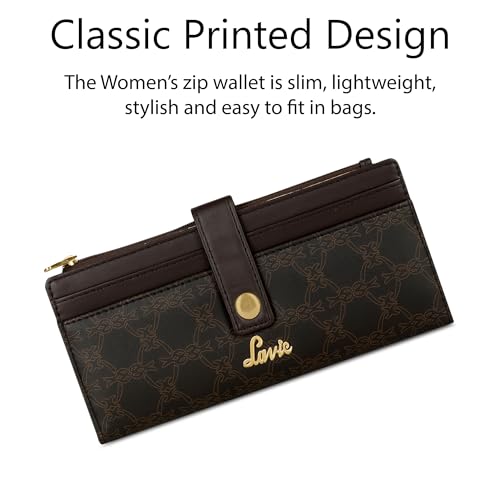 Image of Lavie Women's Monogram Safiya Bi-Fold Zip Wallet | Gift for Women